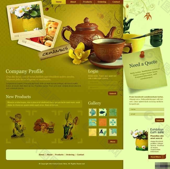 创意瓷器工艺品网页模板