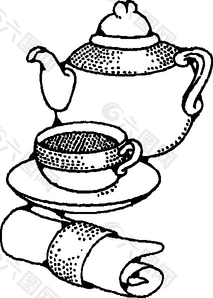 茶壶和茶杯的剪辑艺术
