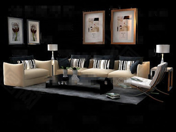 现代和舒适的布艺沙发组合