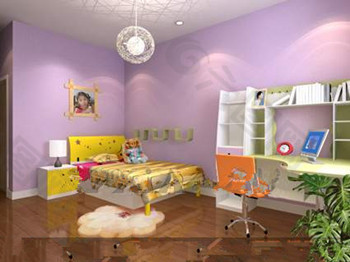 紫色的多功能儿童卧室