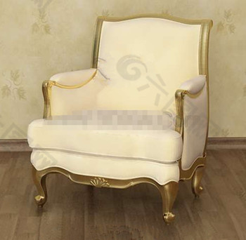 淡黄色的精致的沙发椅