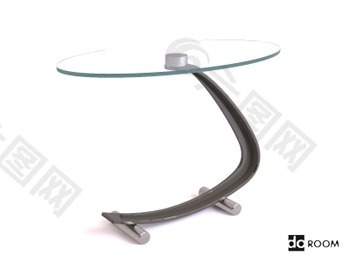 现代曲线架玻璃咖啡桌