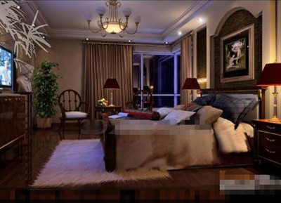 欧洲风格的棕色温暖的卧室