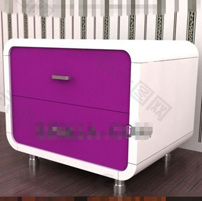 紫色时尚床头柜