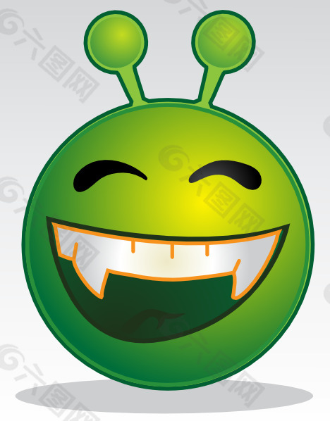 绿色脸的动画人物图片