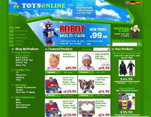 儿童玩具购物网站模板