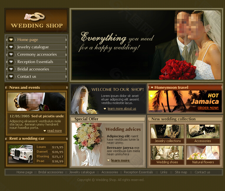 基督教婚礼用品商店网站模板