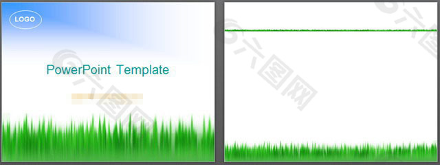 清新草地PPT模板
