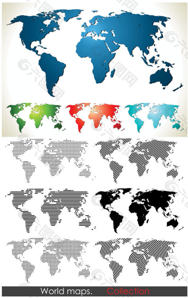 世界地图矢量素材