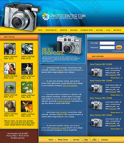 数码照相机专卖网站模板