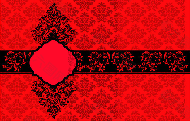 红黑经典花纹背景