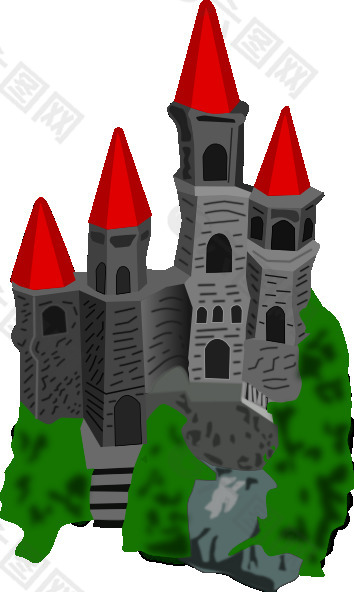 城堡彩色剪贴画