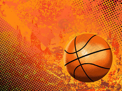 酷篮球和背景元素矢量素材
