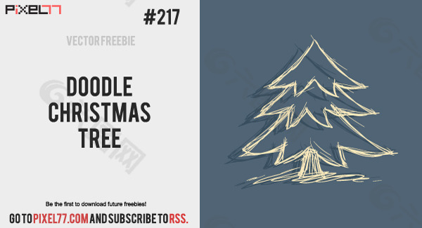 这一天# 217个免费矢量：涂鸦的圣诞树