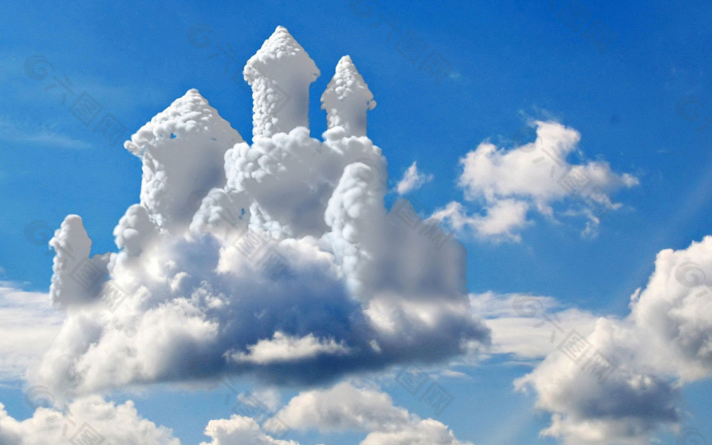 天空云城堡清新背景背景素材免费下载 图片编号 六图网