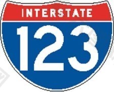 123号州际公路标志牌矢量