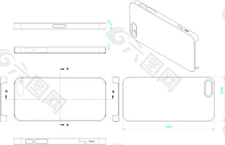 iPhone5的手机壳线图矢量素材