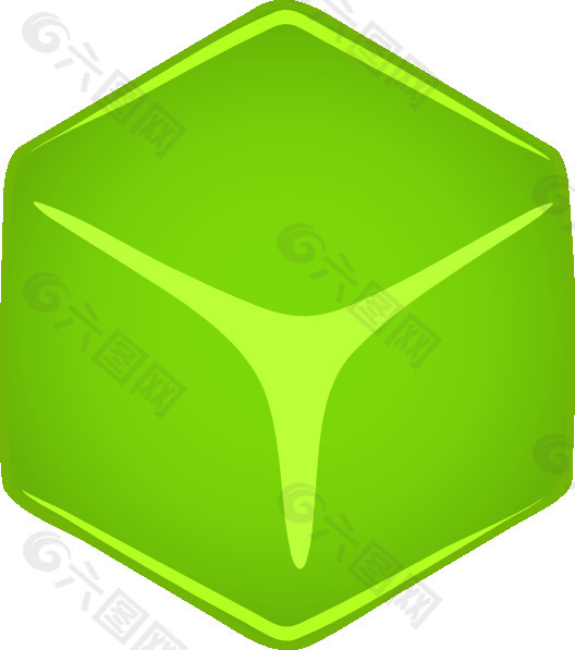 绿色的3D立方体剪贴画