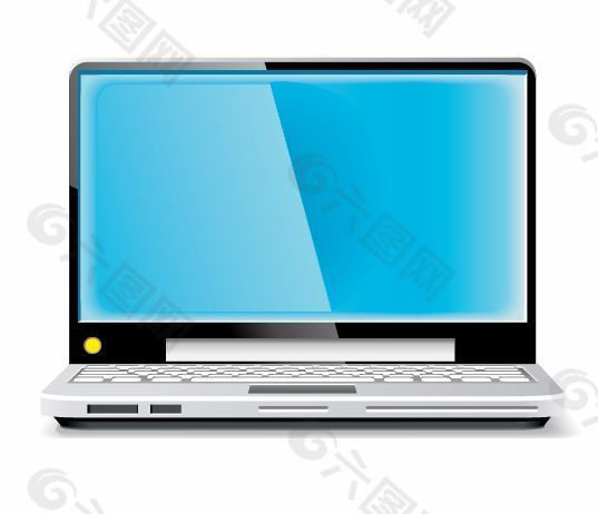 笔记本电脑的矢量的蓝色屏幕