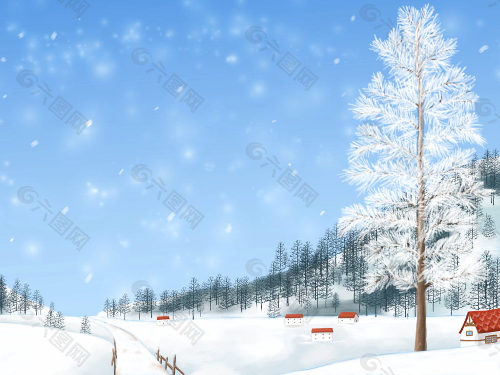 雪地卡通背景背景素材免费下载 图片编号 六图网