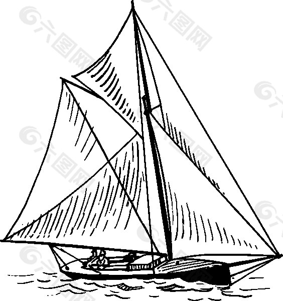 单桅帆船船剪贴画