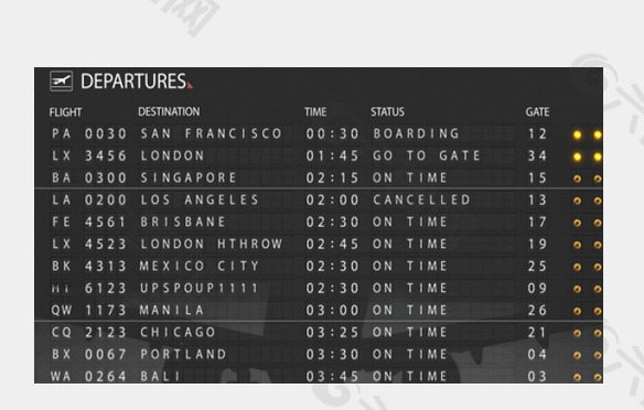 机场航班电子显示屏AE模板素材
