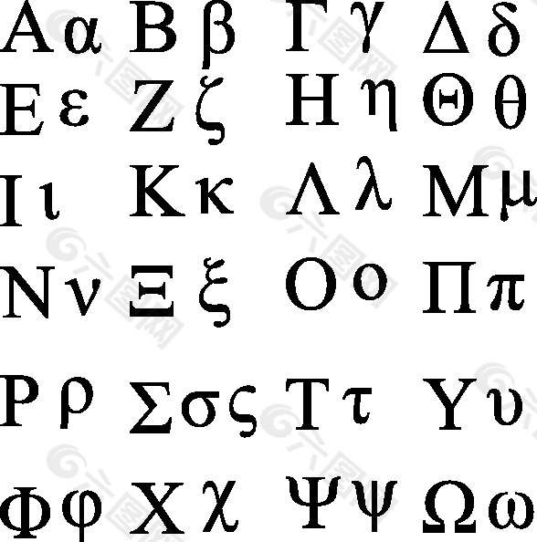希腊字母剪贴本