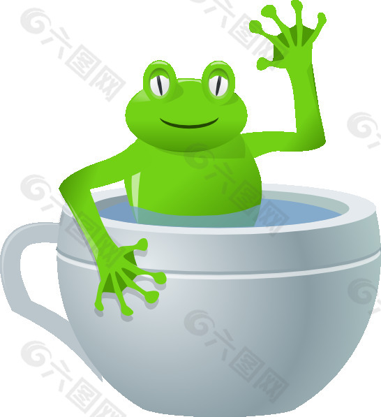 青蛙在茶杯剪贴画