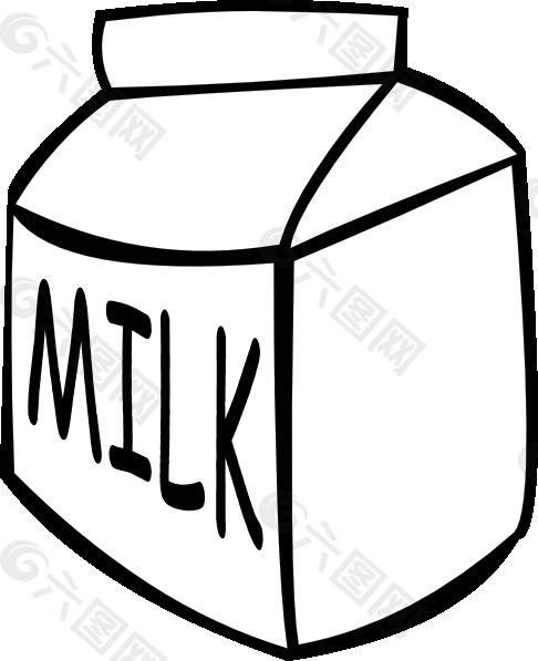 牛奶（B和W）剪贴画