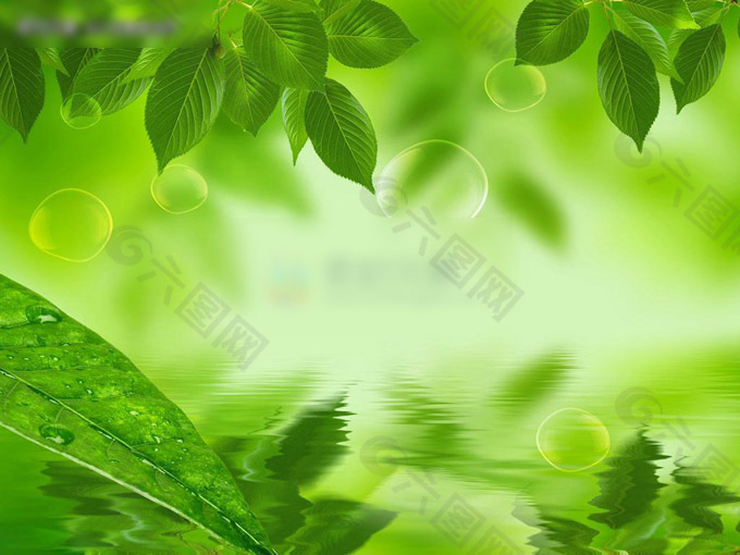 绿色植物虚幻背景pptppt模板素材免费下载 图片编号 六图网