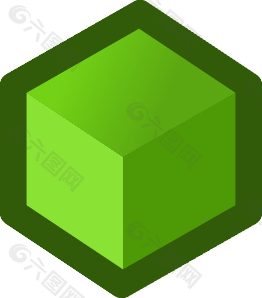 图标绿色剪贴画立方体