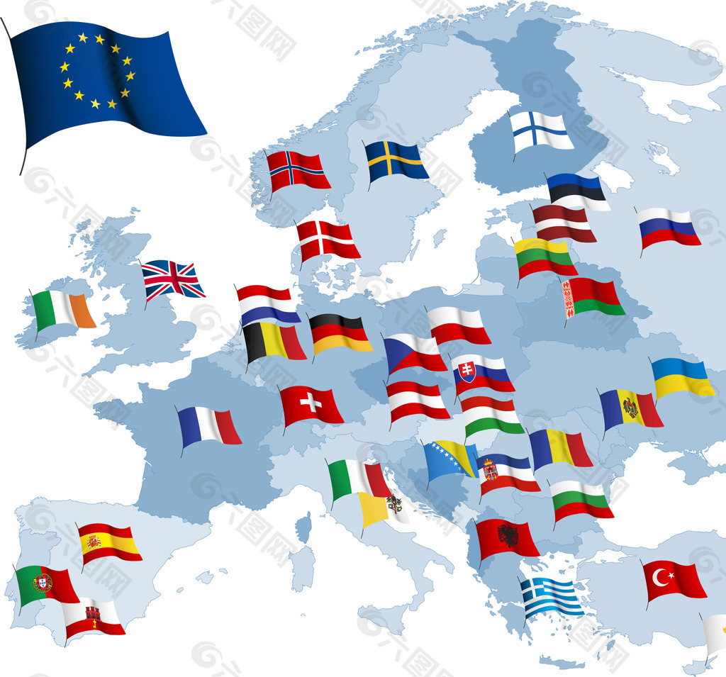 GDPR横幅。通用数据保护条例标志与欧盟旗帜和挂锁。矢量插图。插画图片素材_ID:351490623-Veer图库