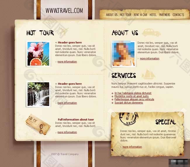旅行游玩网页模板