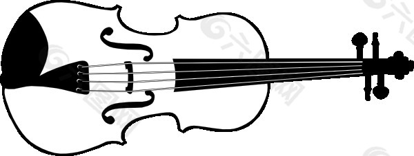 小提琴（B和W）剪贴画