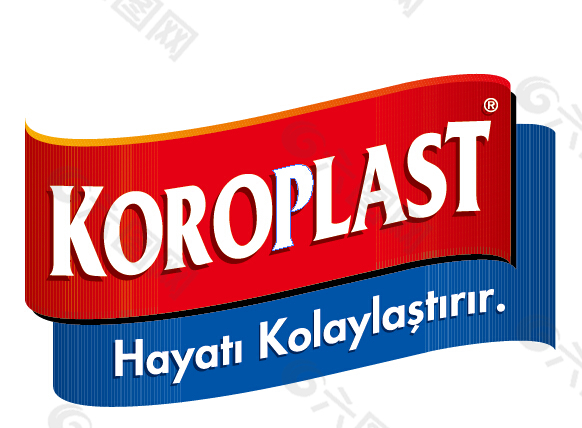 Koroplast红蓝色标志设计
