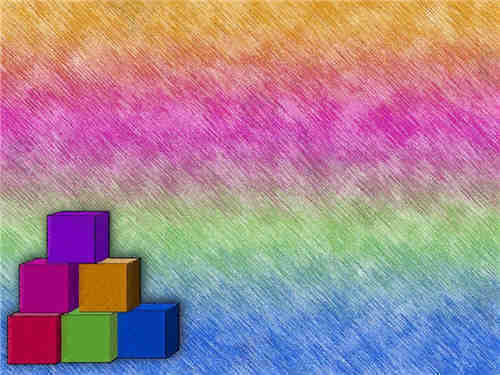 彩虹方块创意PPT背景模版