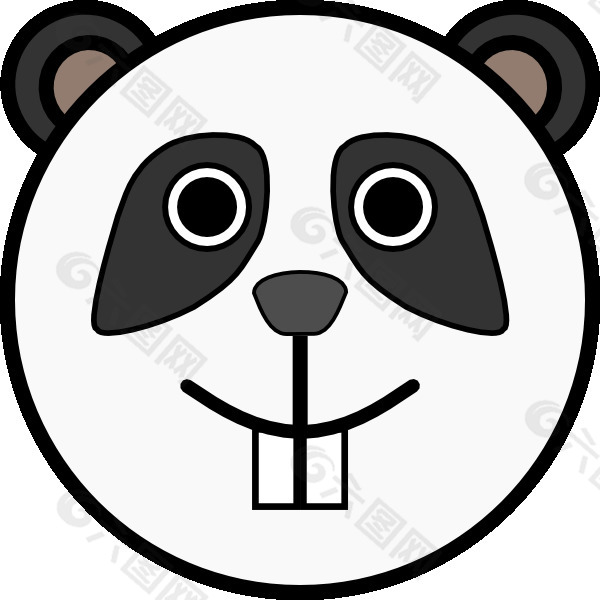 熊猫的脸圆剪贴画