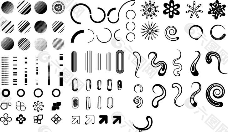 黑色和白色的设计元素矢量3简单的图形系列