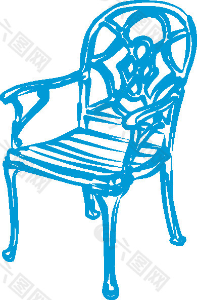 苗条的蓝色座椅剪贴画