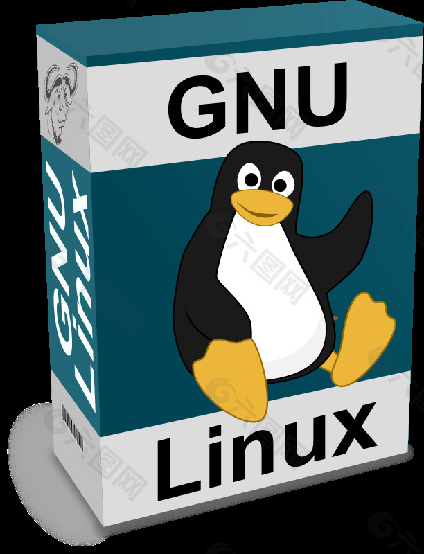 在GNU Linux软件-文本和晚礼服纸箱