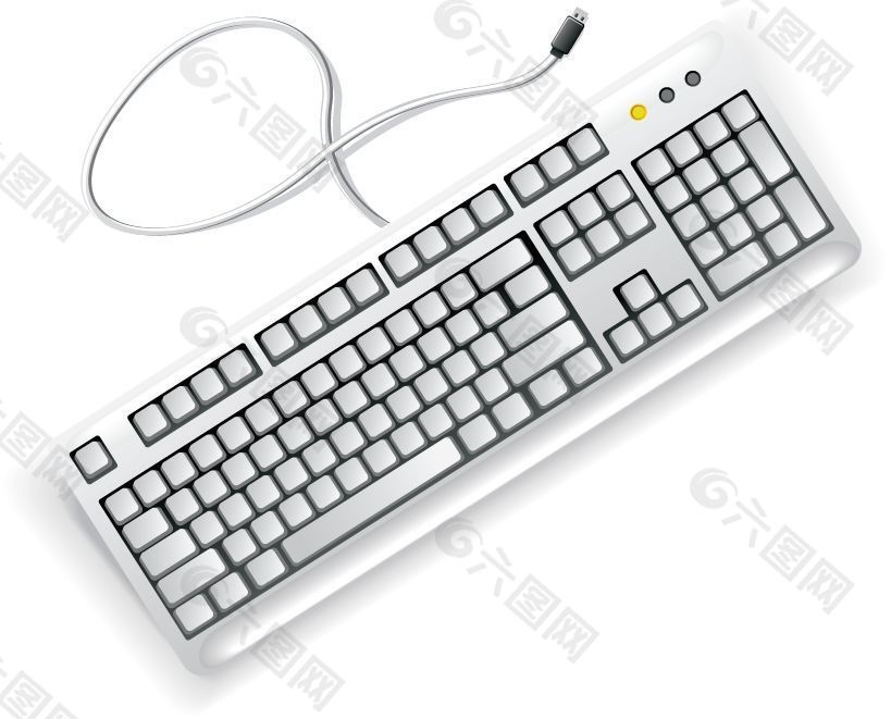 白色的电脑键盘向量