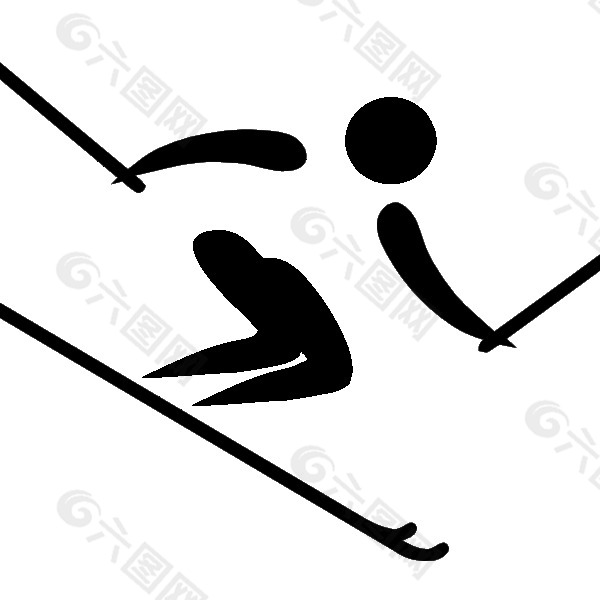 奥运会高山滑雪象形艺术剪辑
