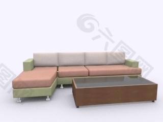 沙发组合3d模型家具图片 11