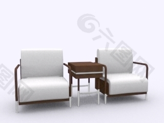 沙发组合3d模型家具效果图 22