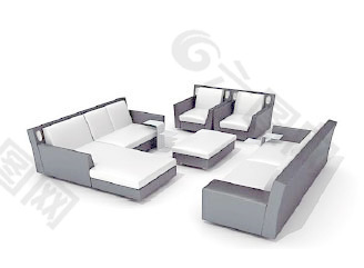 沙发组合3d模型沙发效果图 31