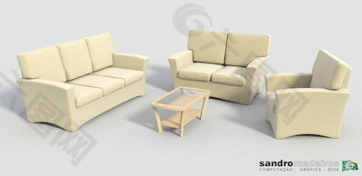 沙发组合3d模型家具图片 58