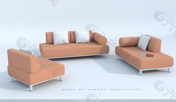 沙发组合3d模型沙发效果图 62