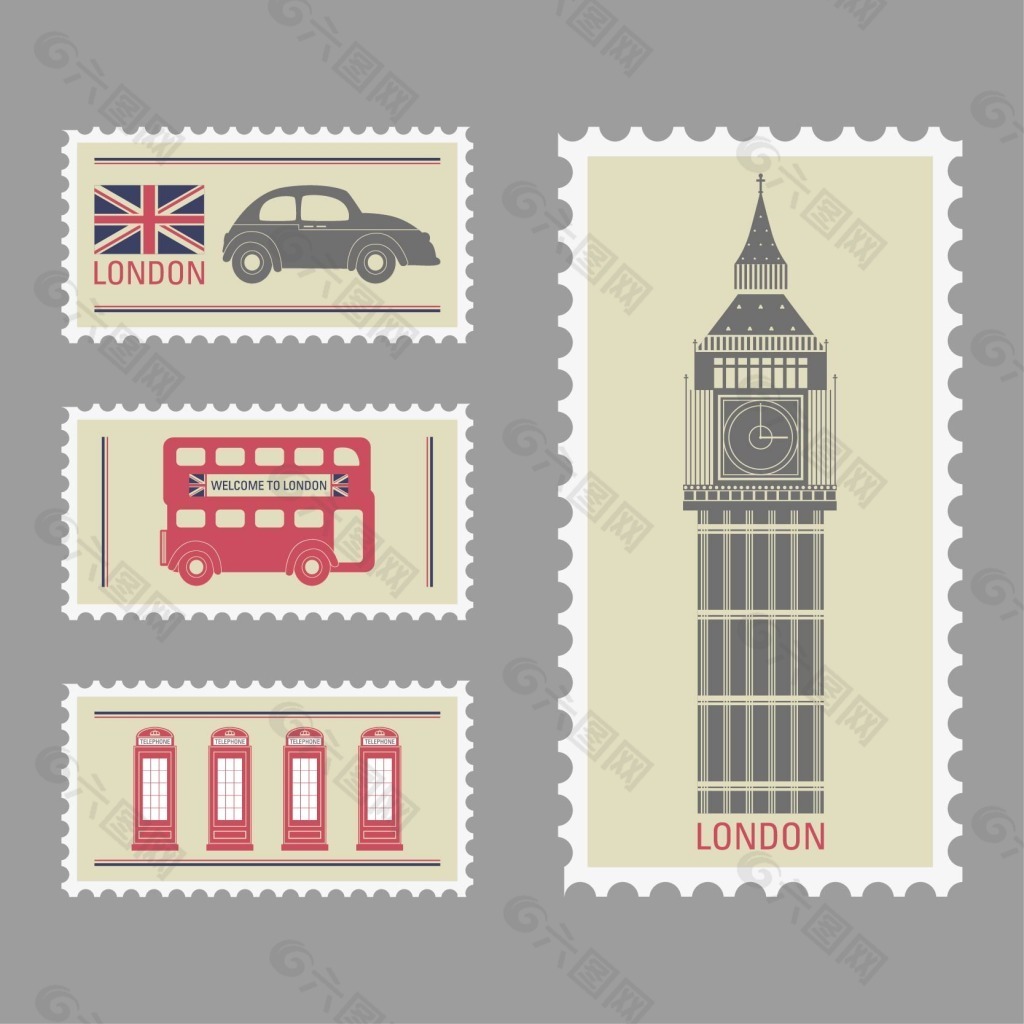 英伦风格邮票
