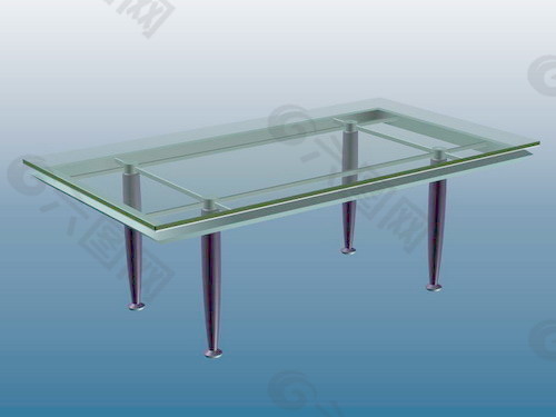 玻璃桌3d模型桌子效果图 10