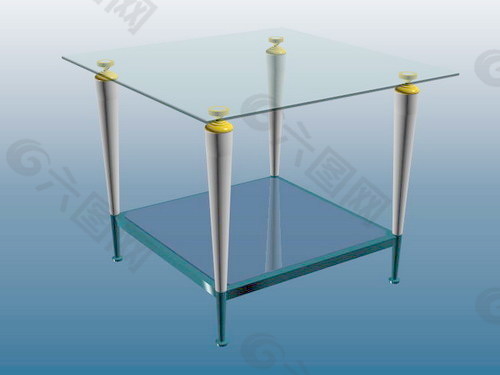 玻璃桌3d模型桌子效果图 5